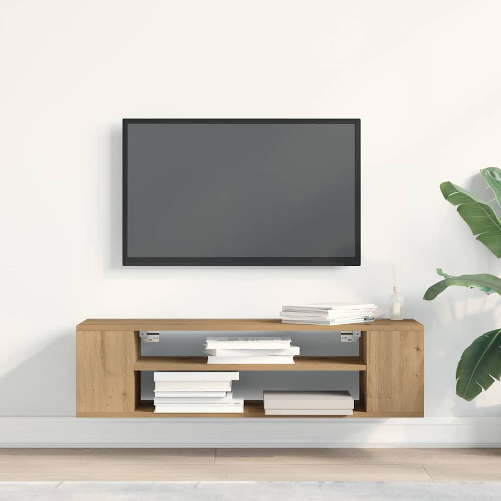 TV-kast artisian oak 100 x 30 x 26,5 cm Bewerkt hout is nu te koop bij PeponiXL, paradijselijk wonen!
