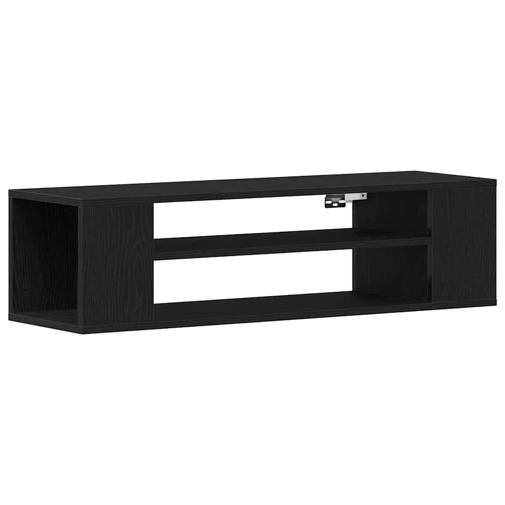 TV-kast Zwart Eiken 100 x 30 x 26,5 cm Bewerkt hout is nu te koop bij PeponiXL, paradijselijk wonen!