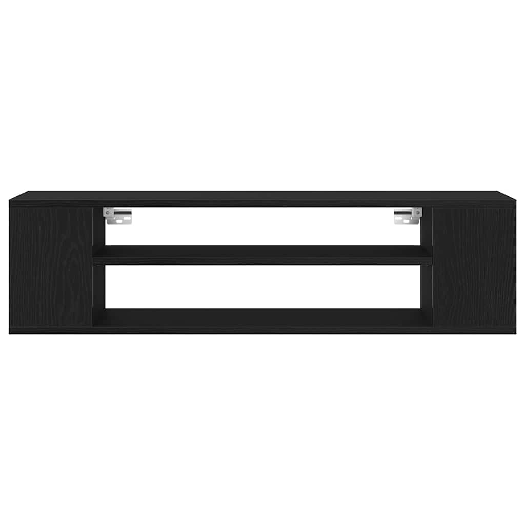 TV-kast Zwart Eiken 100 x 30 x 26,5 cm Bewerkt hout is nu te koop bij PeponiXL, paradijselijk wonen!