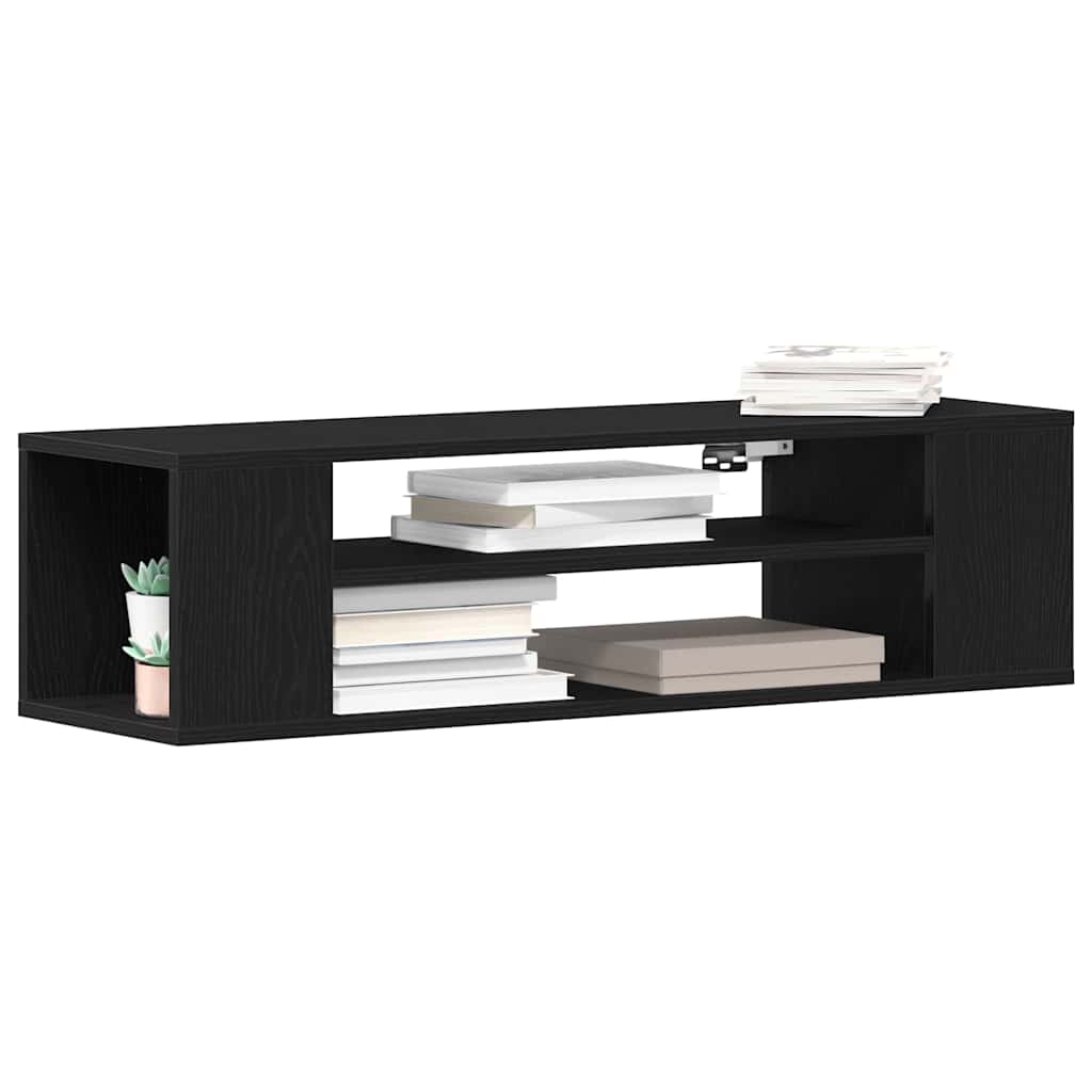 TV-kast Zwart Eiken 100 x 30 x 26,5 cm Bewerkt hout is nu te koop bij PeponiXL, paradijselijk wonen!