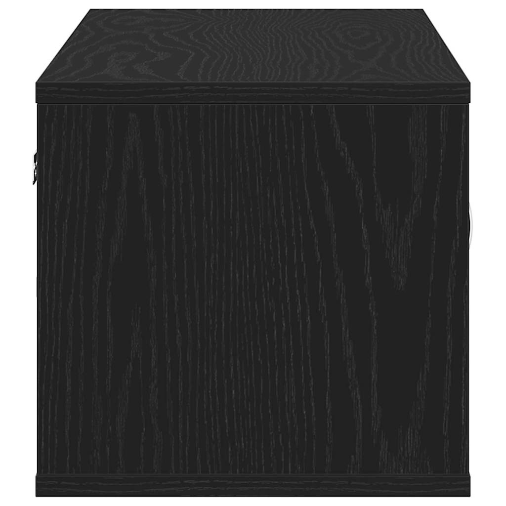 Wandplank met plank Zwart Eiken 102 x 30 x 29 cm Bewerkt hout is nu te koop bij PeponiXL, paradijselijk wonen!