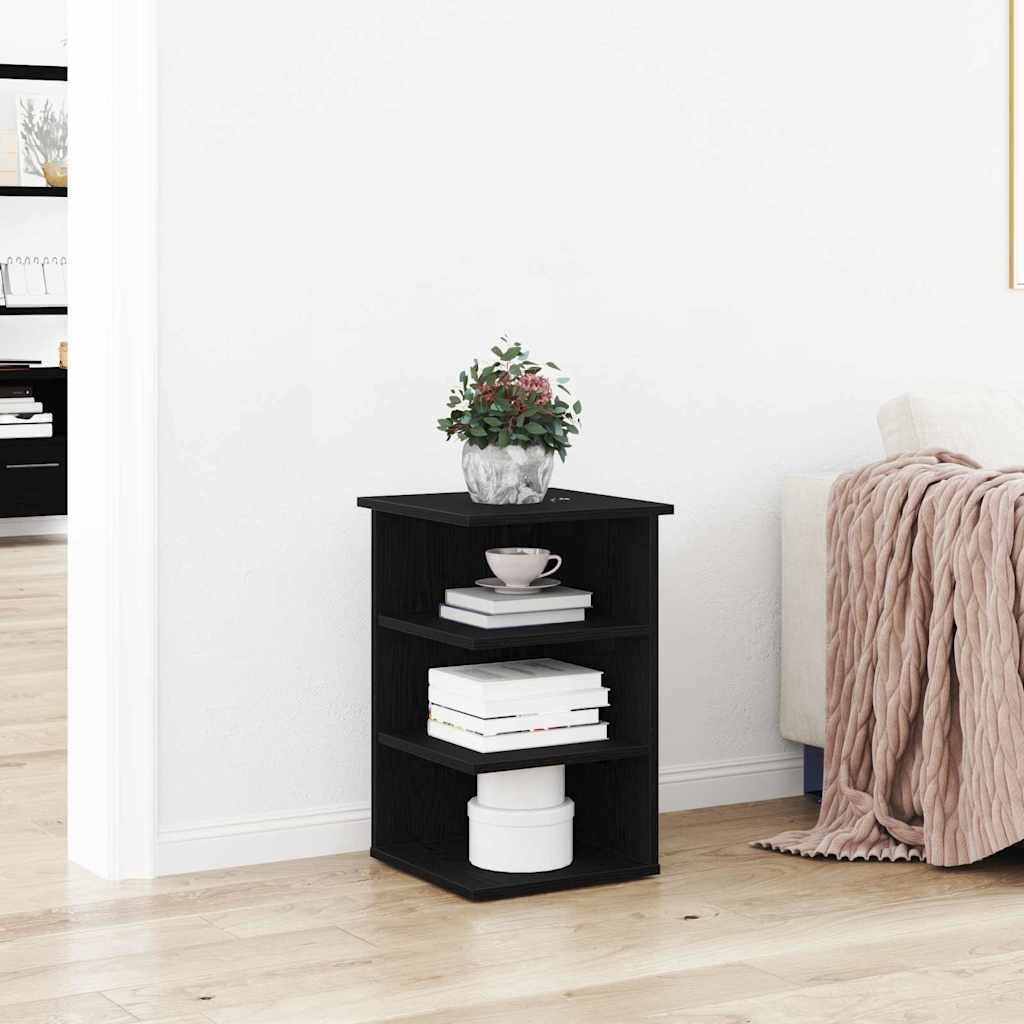 Bijzetkast Zwart Eiken 35 x 35 x 55 cm Bewerkt hout is nu te koop bij PeponiXL, paradijselijk wonen!