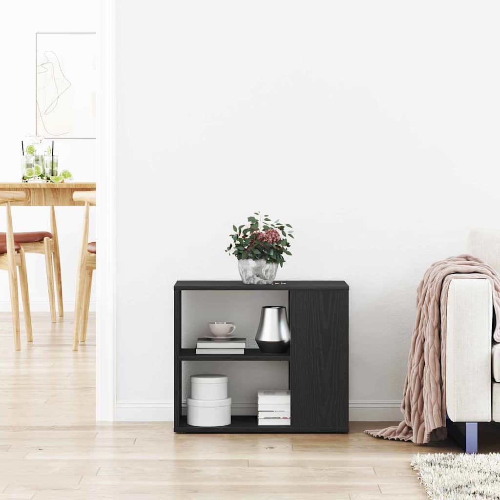 Dressoir met lade Zwart Eiken 60 x 30 x 50 cm Bewerkt hout is nu te koop bij PeponiXL, paradijselijk wonen!