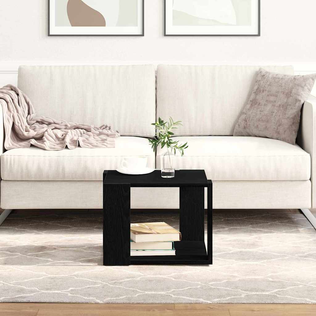 Salontafel Zwart Eiken 40 x 40 x 30 cm Bewerkt hout is nu te koop bij PeponiXL, paradijselijk wonen!