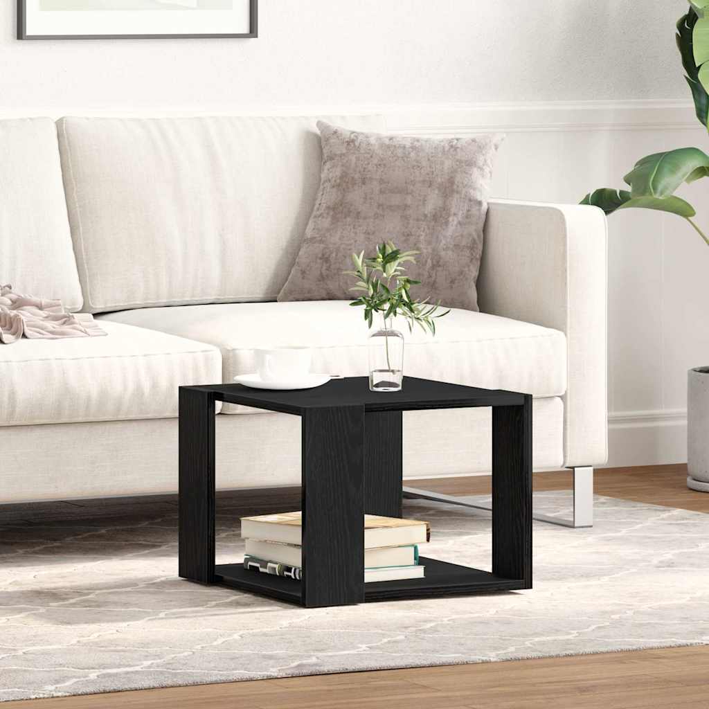 Salontafel Zwart Eiken 40 x 40 x 30 cm Bewerkt hout is nu te koop bij PeponiXL, paradijselijk wonen!