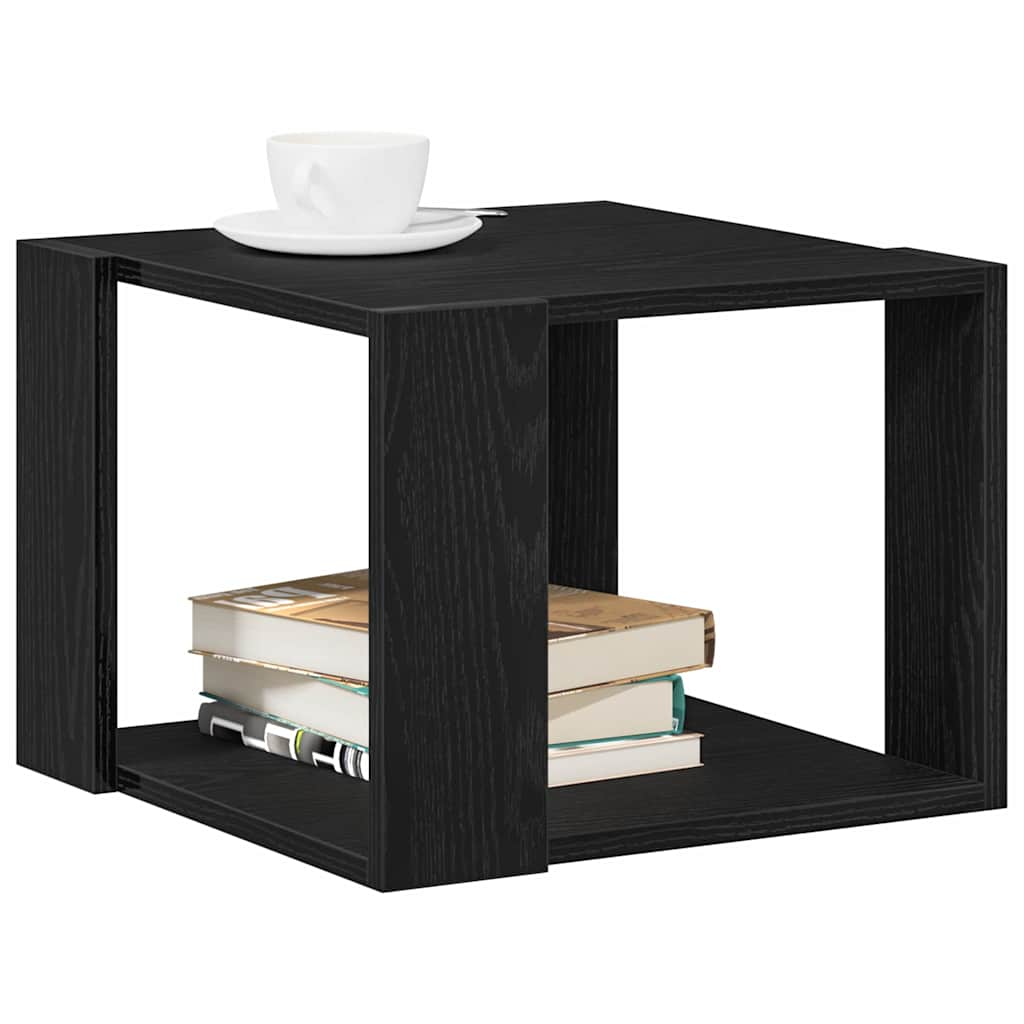 Salontafel Zwart Eiken 40 x 40 x 30 cm Bewerkt hout is nu te koop bij PeponiXL, paradijselijk wonen!