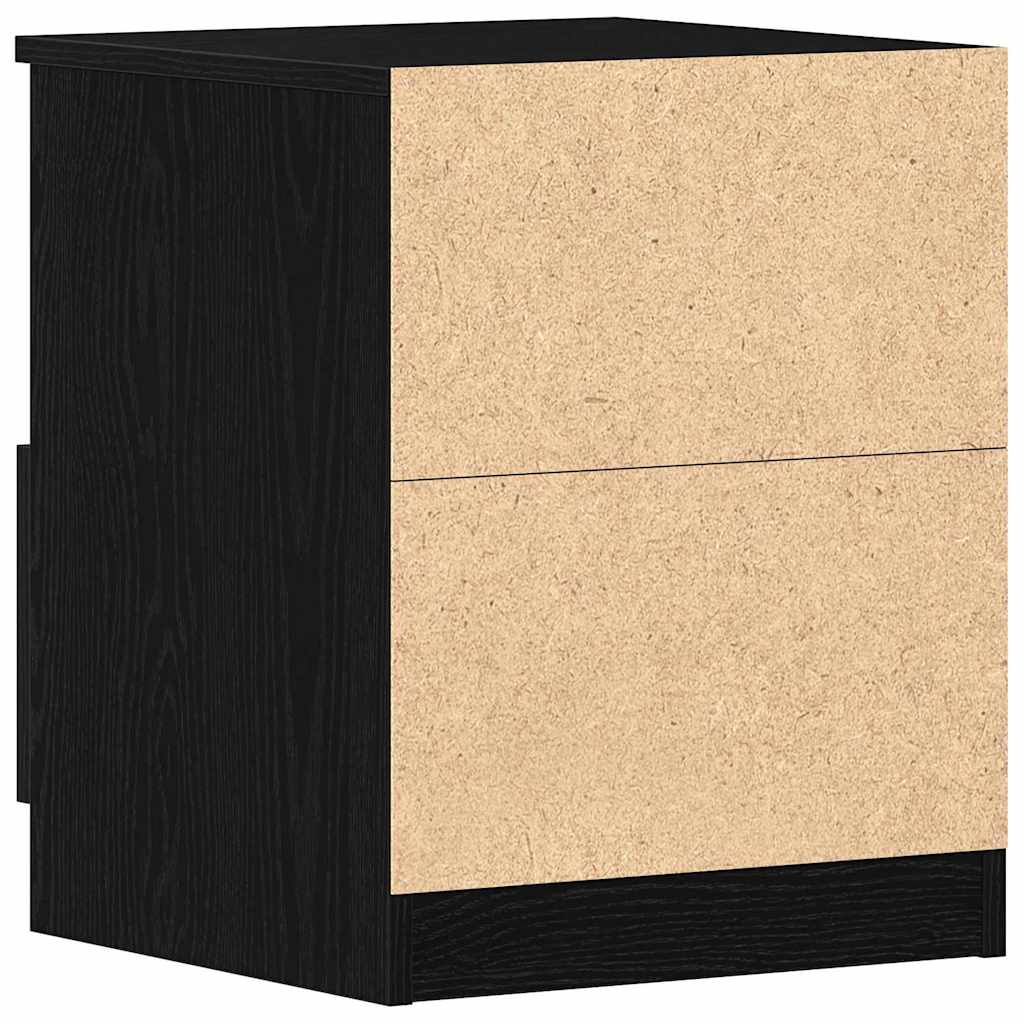Nachtkastje met lade Zwart Eiken 40 x 40 x 50 cm Bewerkt hout is nu te koop bij PeponiXL, paradijselijk wonen!