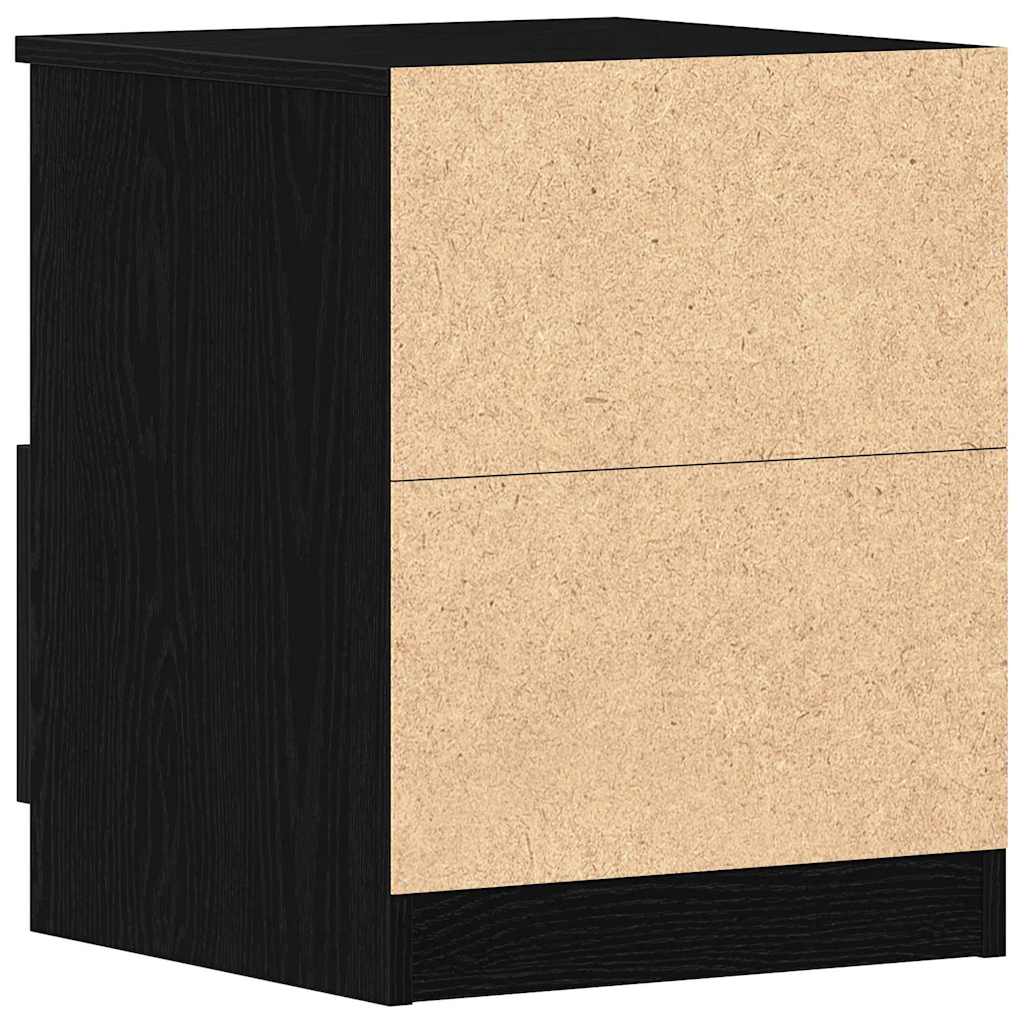 Nachtkastje 2 pcs Zwart Eiken 40 x 40 x 50 cm Bewerkt hout is nu te koop bij PeponiXL, paradijselijk wonen!