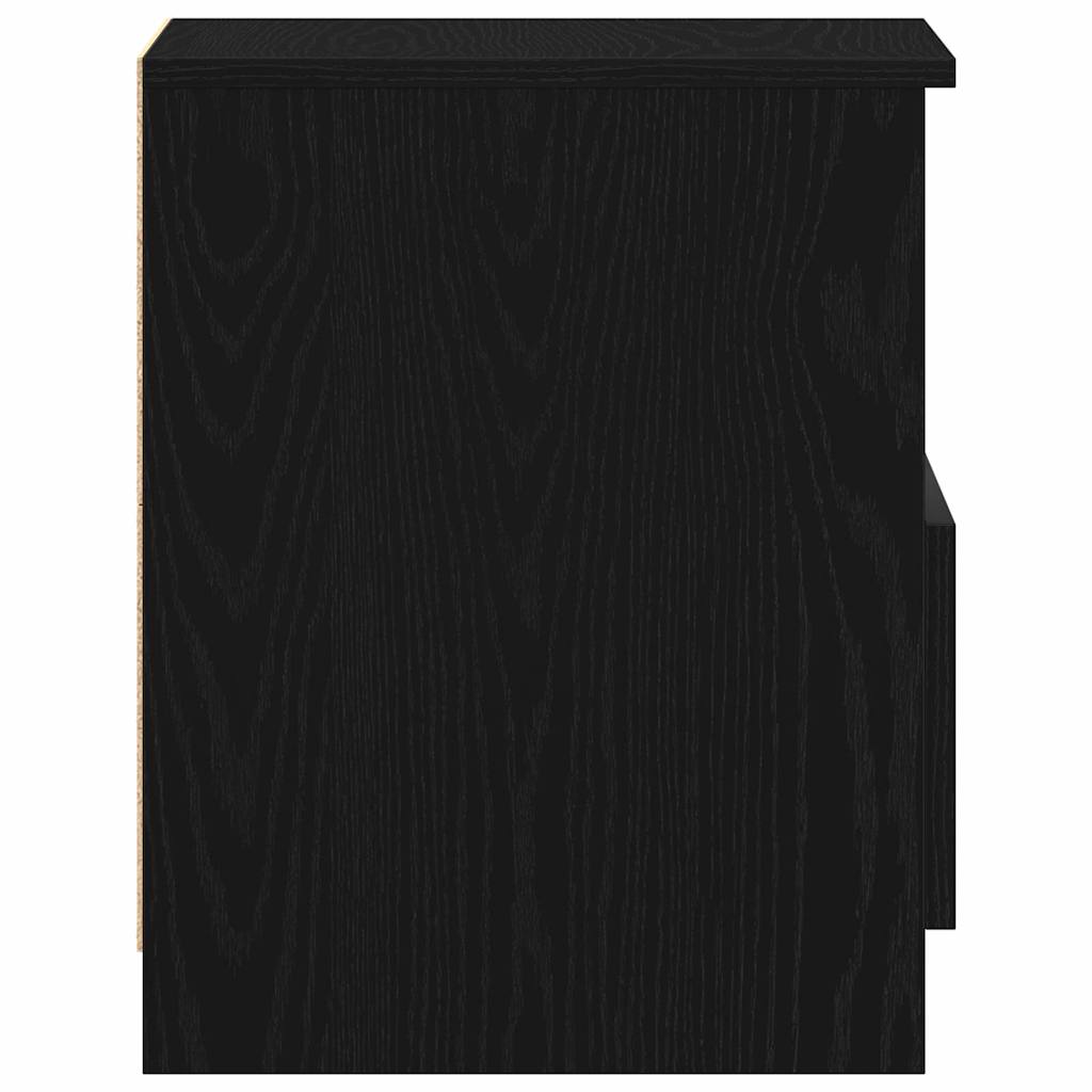 Nachtkastje 2 pcs Zwart Eiken 40 x 40 x 50 cm Bewerkt hout is nu te koop bij PeponiXL, paradijselijk wonen!