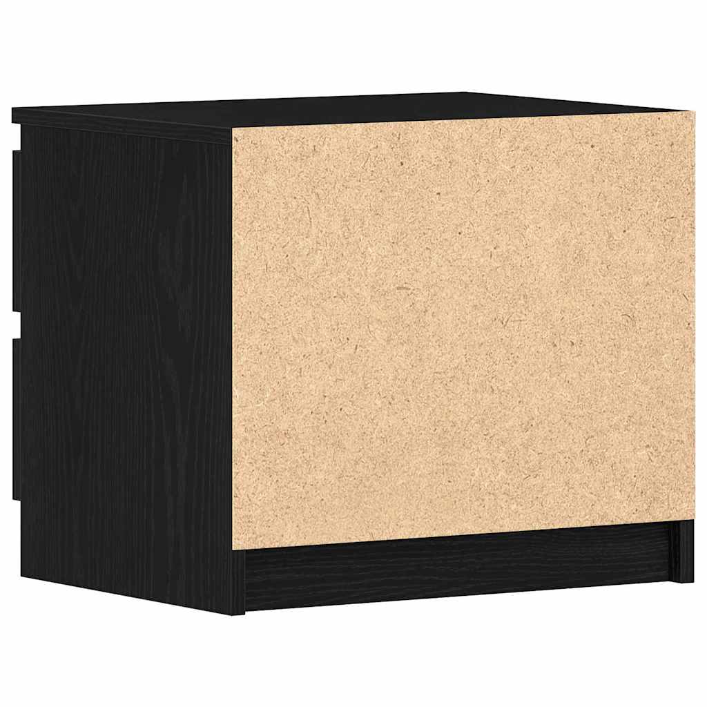 Nachtkastje met lade Zwart Eiken 50 x 40 x 43,5 cm Bewerkt hout is nu te koop bij PeponiXL, paradijselijk wonen!