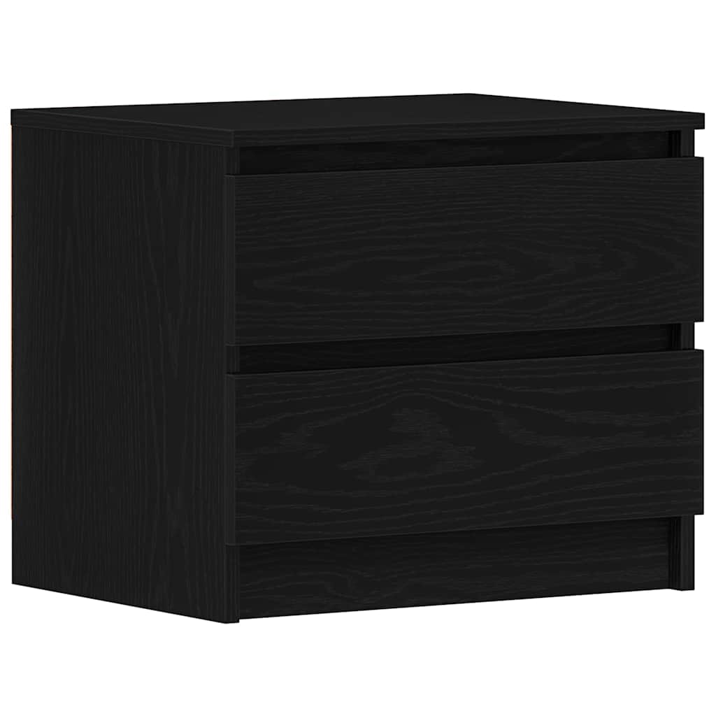 Nachtkastje 2 pcs Zwart Eiken 50 x 40 x 43,5 cm Bewerkt hout is nu te koop bij PeponiXL, paradijselijk wonen!