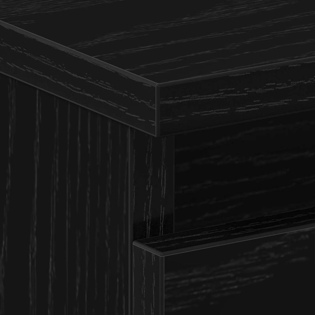 Nachtkastje met lade Zwart Eiken 40 x 35 x 62,5 cm Bewerkt hout is nu te koop bij PeponiXL, paradijselijk wonen!
