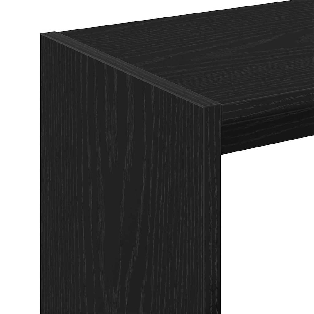 Bijzettafel Zwart Eiken 50 x 26 x 50 cm Bewerkt hout is nu te koop bij PeponiXL, paradijselijk wonen!