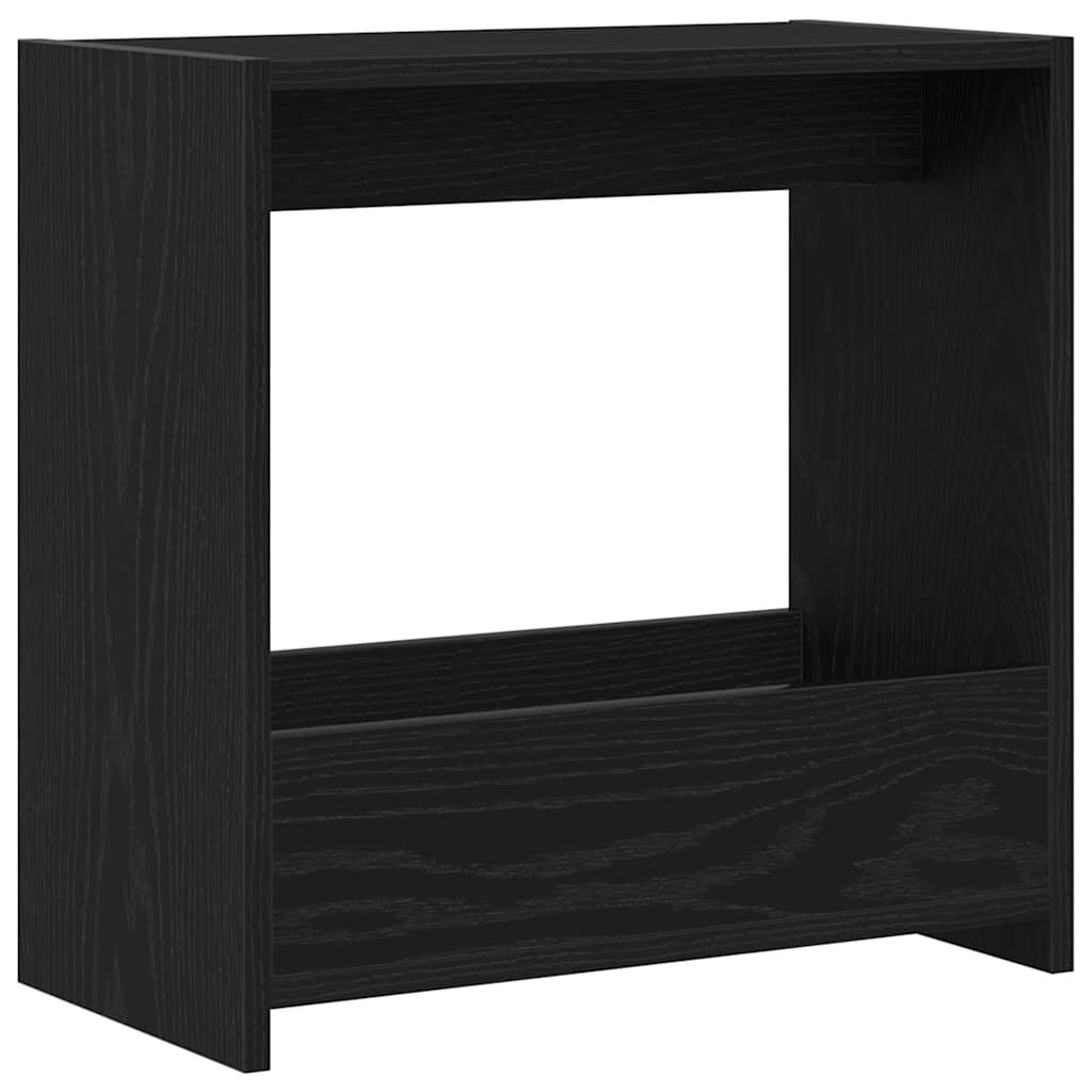 Bijzettafel Zwart Eiken 50 x 26 x 50 cm Bewerkt hout is nu te koop bij PeponiXL, paradijselijk wonen!