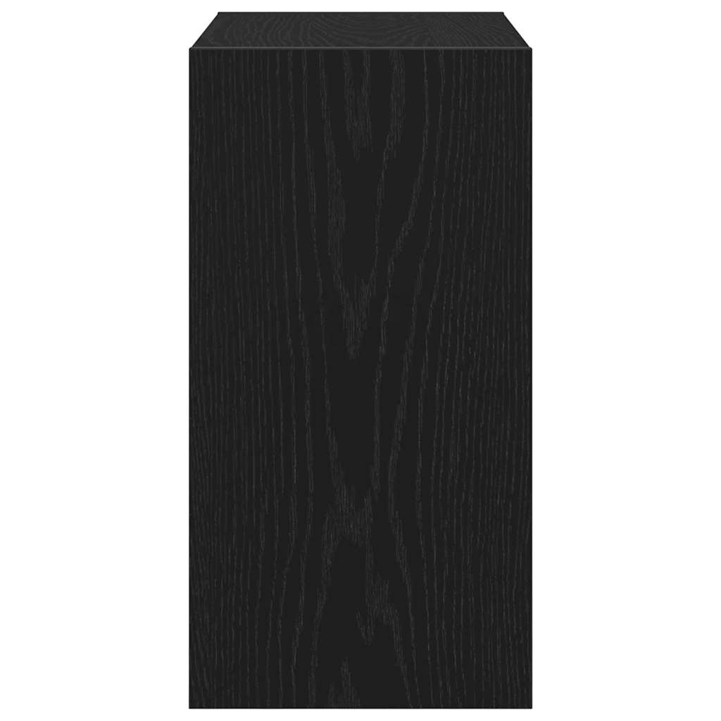 Bijzettafel Zwart Eiken 50 x 26 x 50 cm Bewerkt hout is nu te koop bij PeponiXL, paradijselijk wonen!