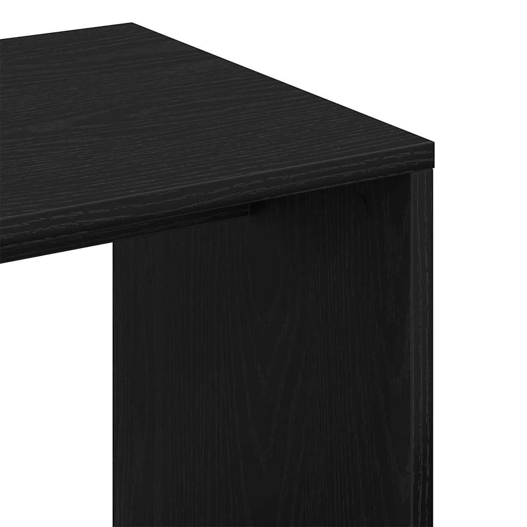 Bijzettafel Zwart Eiken 59 x 36 x 38 cm Bewerkt hout is nu te koop bij PeponiXL, paradijselijk wonen!