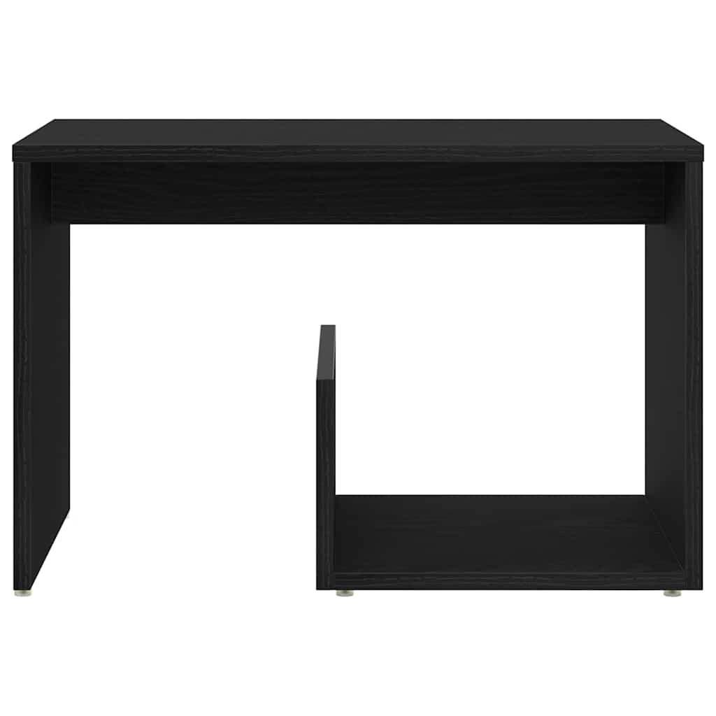 Bijzettafel Zwart Eiken 59 x 36 x 38 cm Bewerkt hout is nu te koop bij PeponiXL, paradijselijk wonen!