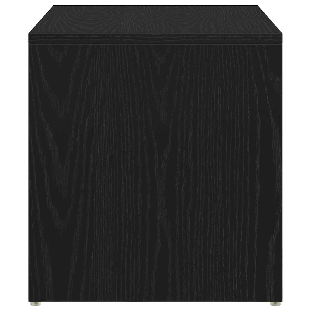 Bijzettafel Zwart Eiken 59 x 36 x 38 cm Bewerkt hout is nu te koop bij PeponiXL, paradijselijk wonen!