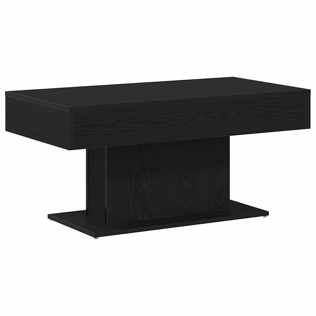 Salontafel Zwart Eiken 96 x 50 x 45 cm Bewerkt hout is nu te koop bij PeponiXL, paradijselijk wonen!