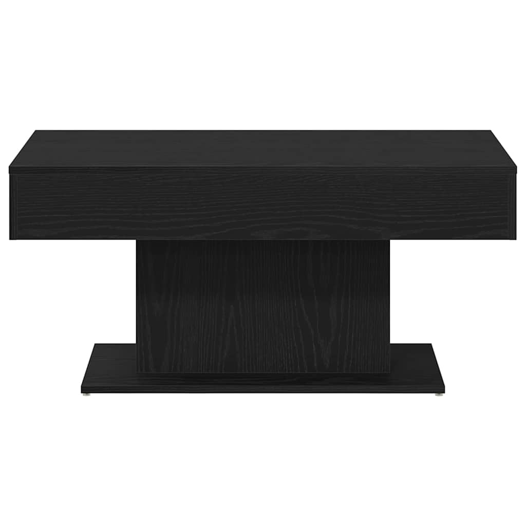 Salontafel Zwart Eiken 96 x 50 x 45 cm Bewerkt hout is nu te koop bij PeponiXL, paradijselijk wonen!