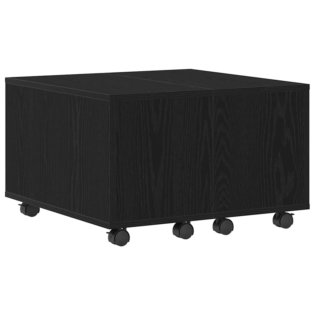 Salontafel Zwart Eiken 60 x 60 x 38 cm Bewerkt hout is nu te koop bij PeponiXL, paradijselijk wonen!