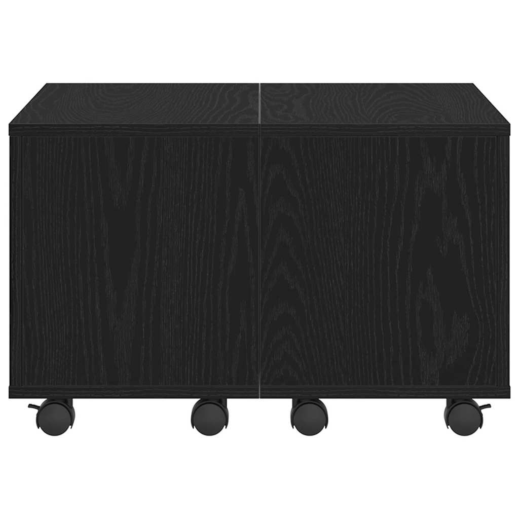 Salontafel Zwart Eiken 60 x 60 x 38 cm Bewerkt hout is nu te koop bij PeponiXL, paradijselijk wonen!