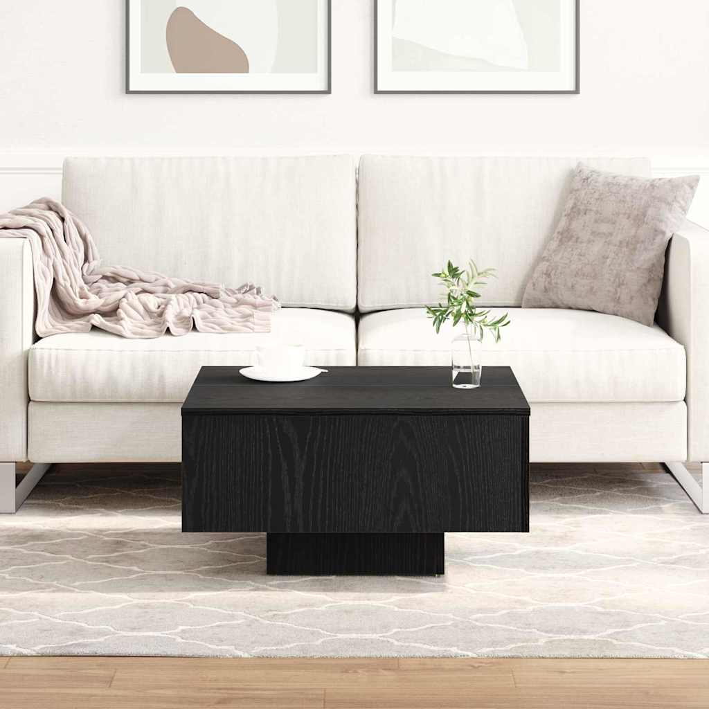Salontafel Zwart Eiken 60 x 60 x 31,5 cm Bewerkt hout is nu te koop bij PeponiXL, paradijselijk wonen!