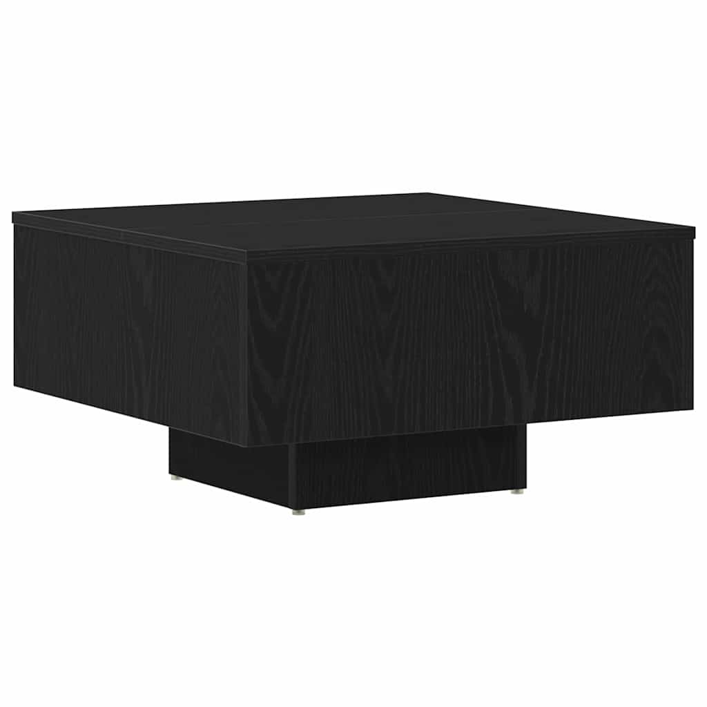 Salontafel Zwart Eiken 60 x 60 x 31,5 cm Bewerkt hout is nu te koop bij PeponiXL, paradijselijk wonen!