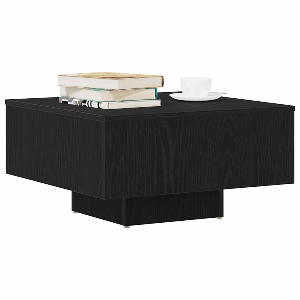 Salontafel Zwart Eiken 60 x 60 x 31,5 cm Bewerkt hout is nu te koop bij PeponiXL, paradijselijk wonen!