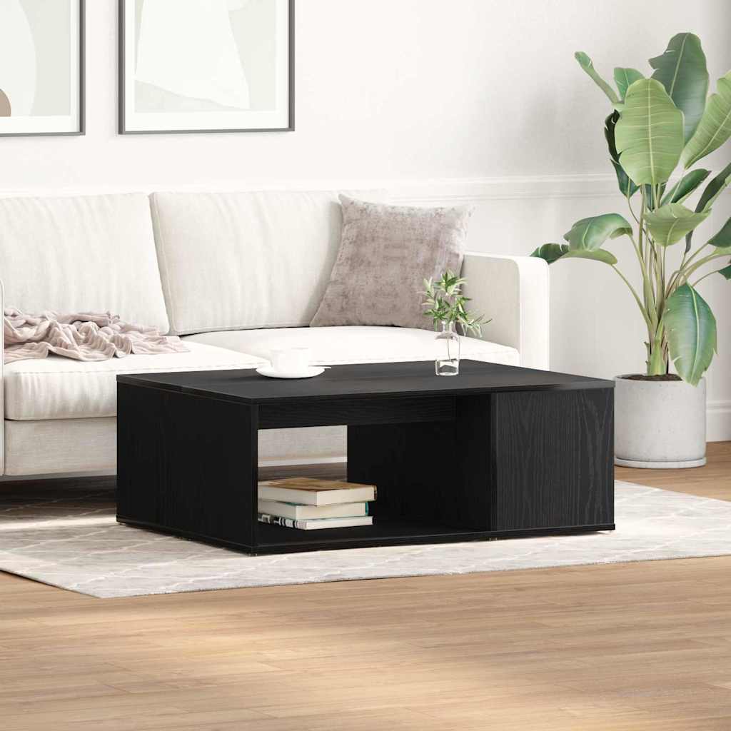 Salontafel Zwart Eiken 90 x 67 x 33 cm Bewerkt hout is nu te koop bij PeponiXL, paradijselijk wonen!