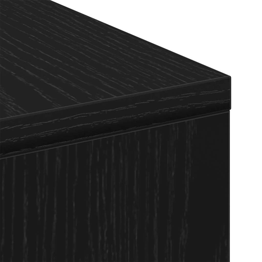 Salontafel Zwart Eiken 90 x 90 x 28 cm Bewerkt hout is nu te koop bij PeponiXL, paradijselijk wonen!