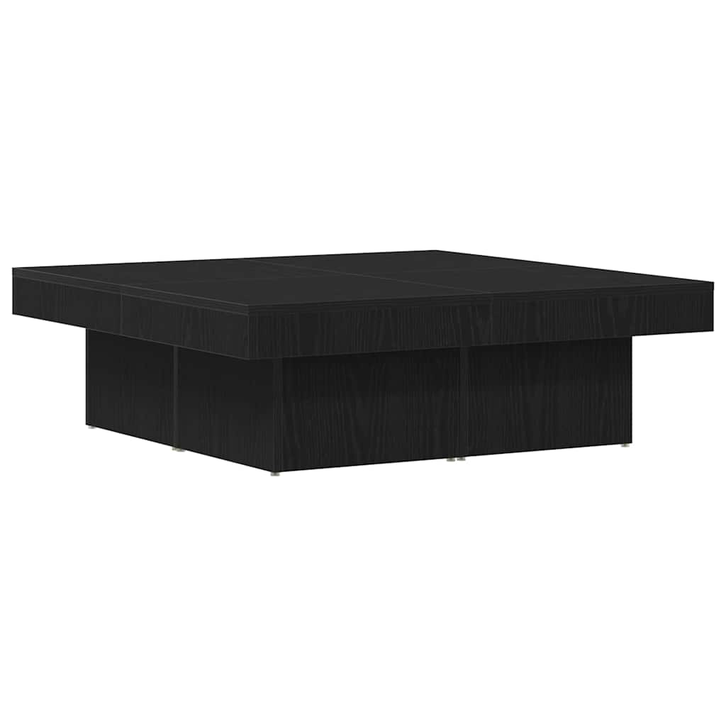 Salontafel Zwart Eiken 90 x 90 x 28 cm Bewerkt hout is nu te koop bij PeponiXL, paradijselijk wonen!