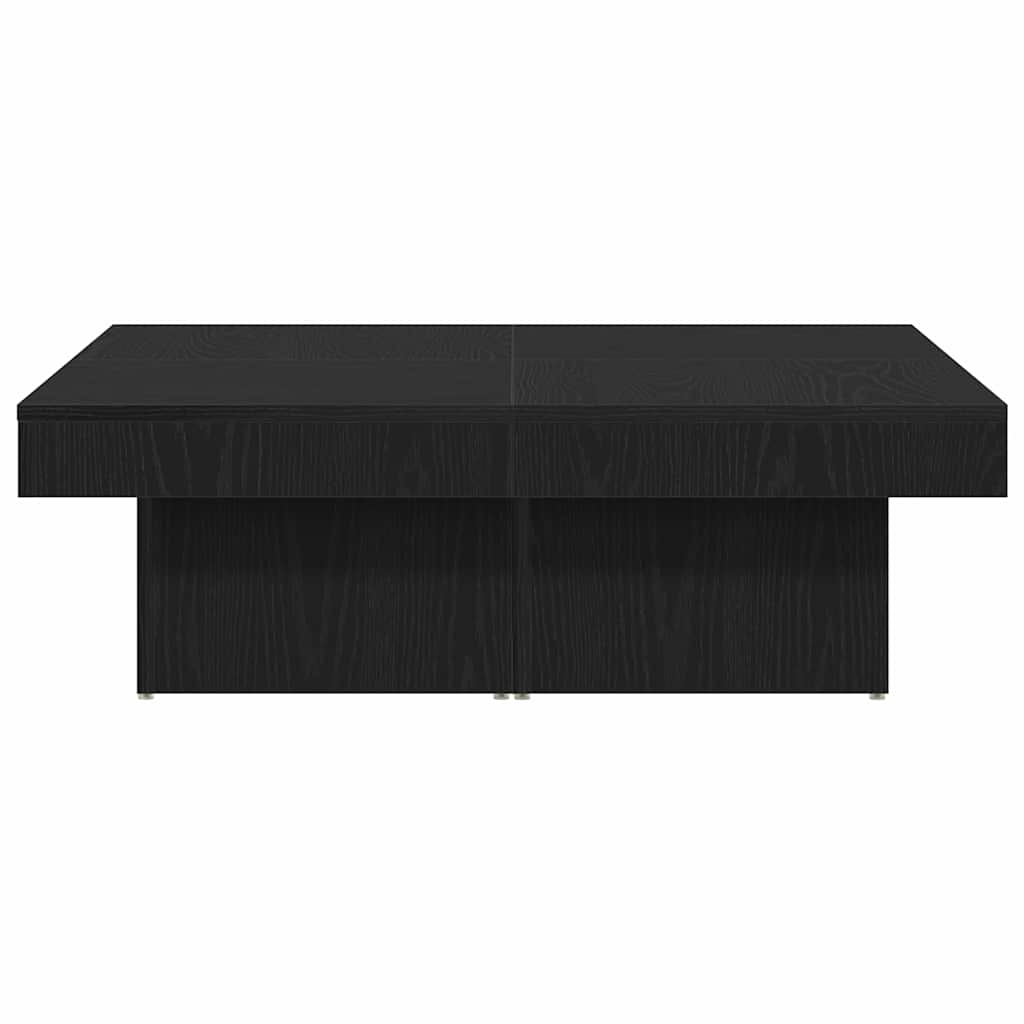 Salontafel Zwart Eiken 90 x 90 x 28 cm Bewerkt hout is nu te koop bij PeponiXL, paradijselijk wonen!