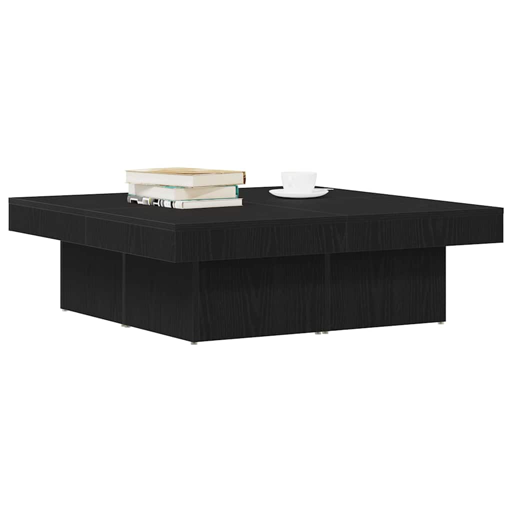 Salontafel Zwart Eiken 90 x 90 x 28 cm Bewerkt hout is nu te koop bij PeponiXL, paradijselijk wonen!