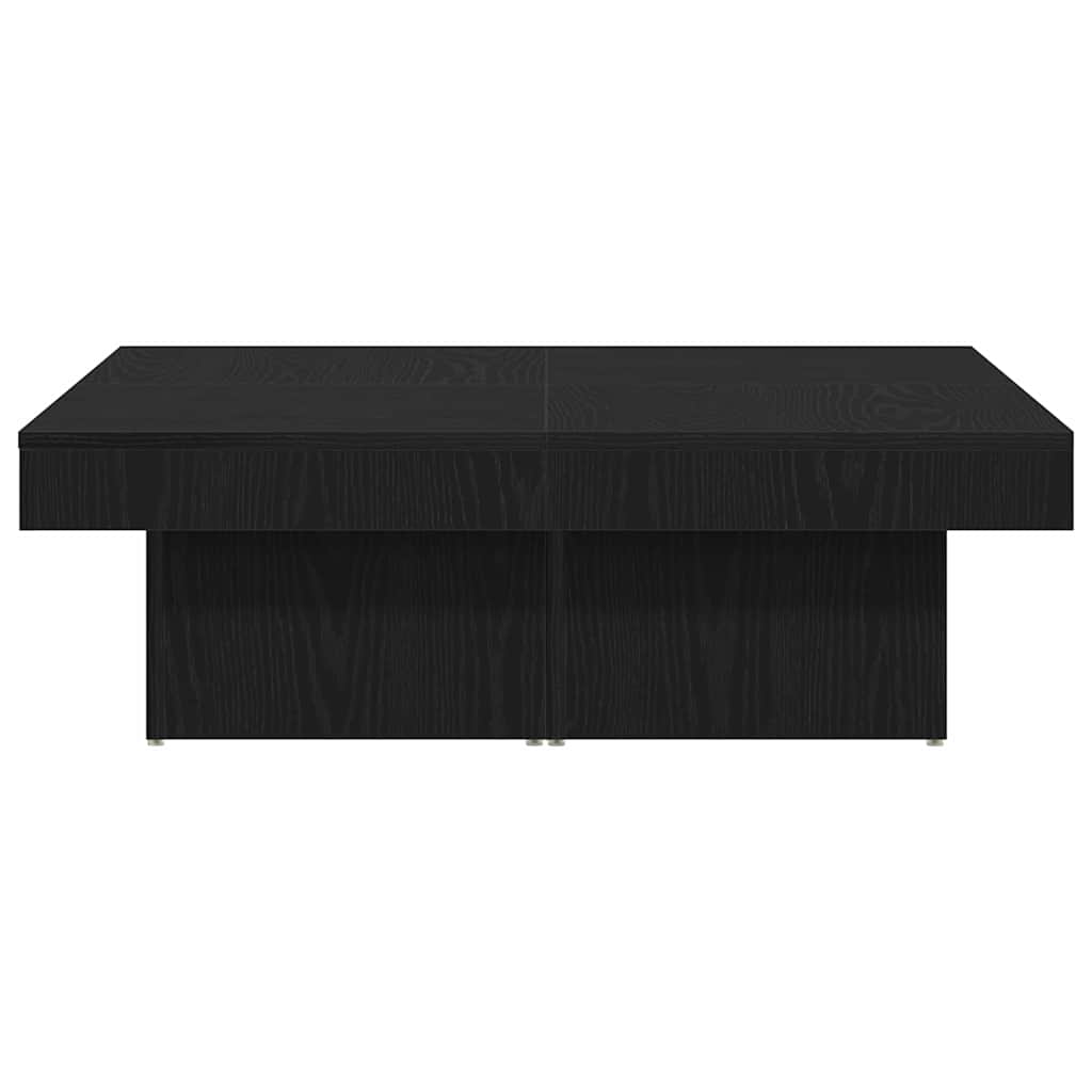 Salontafel Zwart Eiken 90 x 90 x 28 cm Bewerkt hout is nu te koop bij PeponiXL, paradijselijk wonen!