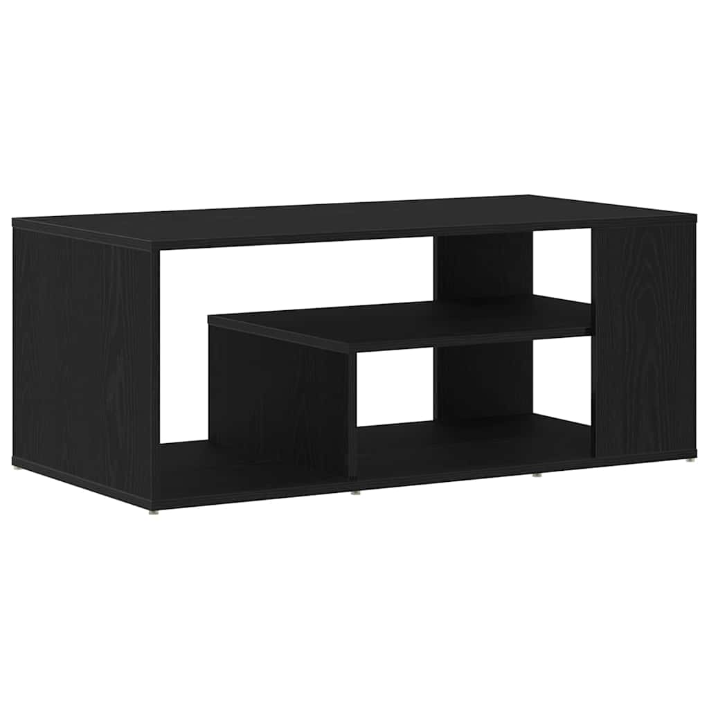 Salontafel Zwart Eiken 100 x 50 x 40 cm Bewerkt hout is nu te koop bij PeponiXL, paradijselijk wonen!