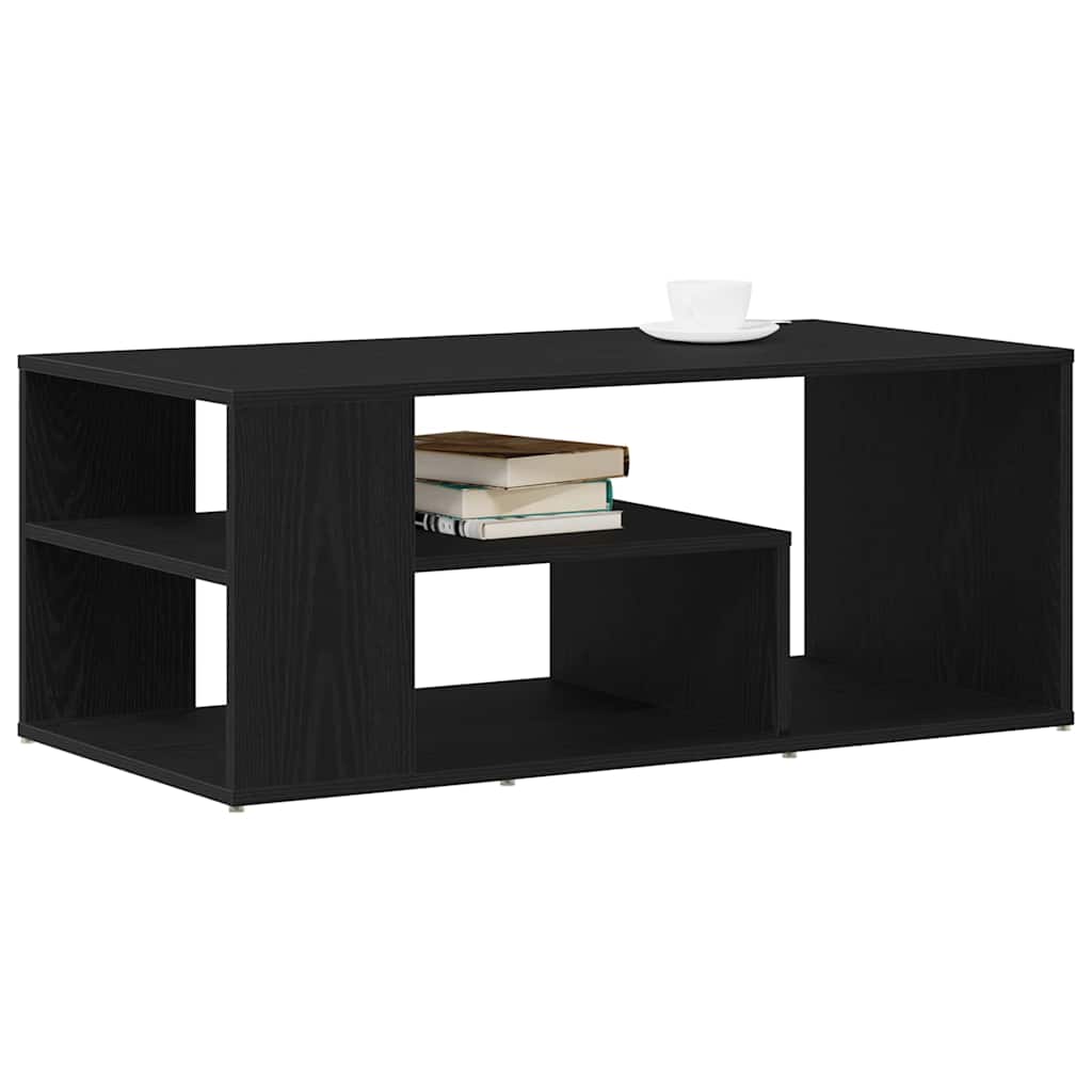 Salontafel Zwart Eiken 100 x 50 x 40 cm Bewerkt hout is nu te koop bij PeponiXL, paradijselijk wonen!