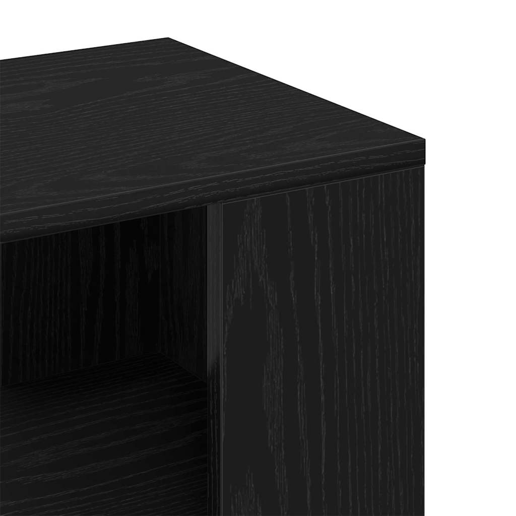 Bijzettafel Zwart Eiken 36 x 30 x 56 cm Bewerkt hout is nu te koop bij PeponiXL, paradijselijk wonen!