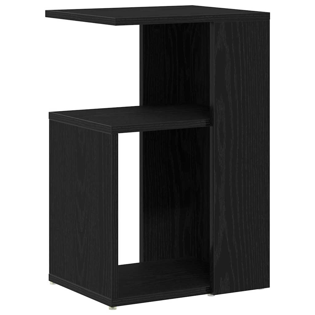 Bijzettafel Zwart Eiken 36 x 30 x 56 cm Bewerkt hout is nu te koop bij PeponiXL, paradijselijk wonen!