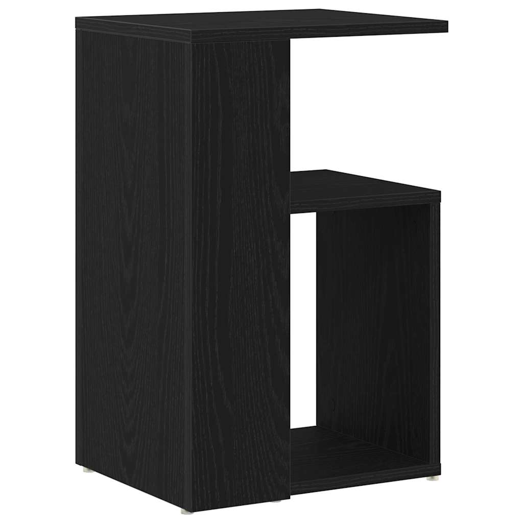 Bijzettafel Zwart Eiken 36 x 30 x 56 cm Bewerkt hout is nu te koop bij PeponiXL, paradijselijk wonen!