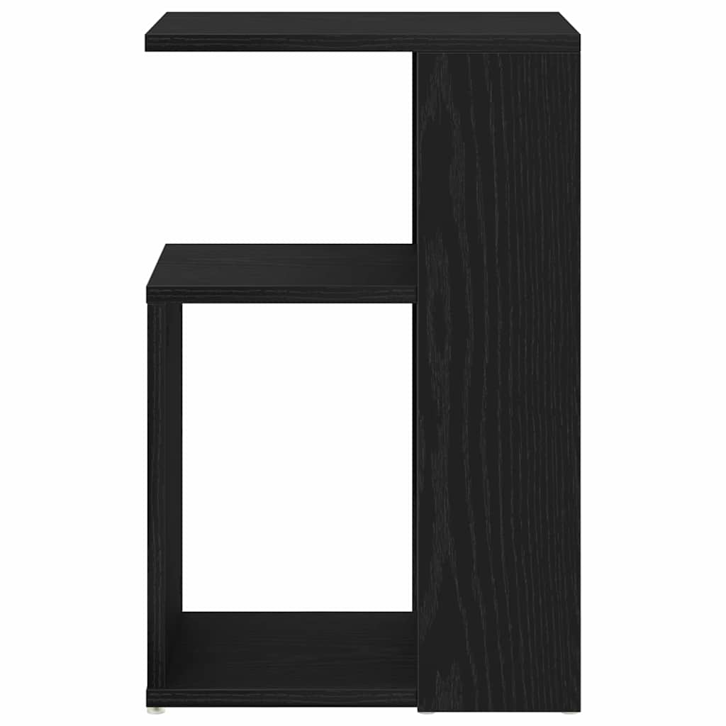 Bijzettafel Zwart Eiken 36 x 30 x 56 cm Bewerkt hout is nu te koop bij PeponiXL, paradijselijk wonen!