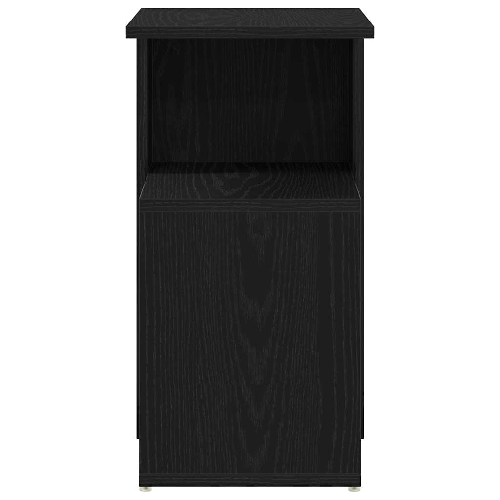 Bijzettafel Zwart Eiken 36 x 30 x 56 cm Bewerkt hout is nu te koop bij PeponiXL, paradijselijk wonen!