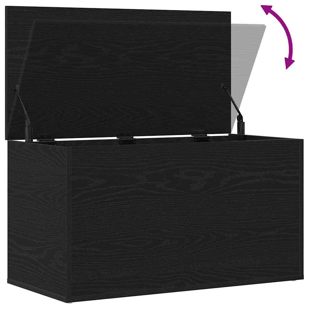 Opslagdoos met opslag Zwart Eiken 84 x 42 x 46 cm Bewerkt hout is nu te koop bij PeponiXL, paradijselijk wonen!