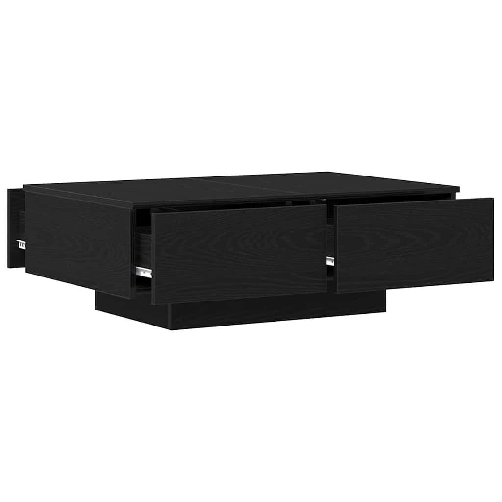 Salontafel Zwart Eiken 90 x 60 x 31 cm Bewerkt hout is nu te koop bij PeponiXL, paradijselijk wonen!