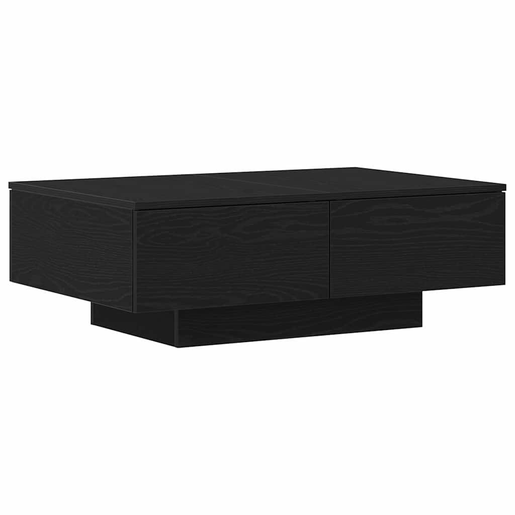 Salontafel Zwart Eiken 90 x 60 x 31 cm Bewerkt hout is nu te koop bij PeponiXL, paradijselijk wonen!