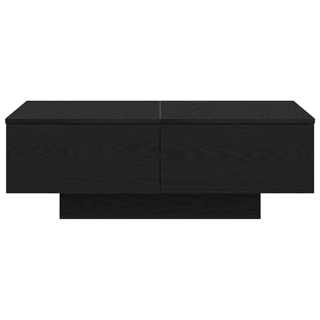 Salontafel Zwart Eiken 90 x 60 x 31 cm Bewerkt hout is nu te koop bij PeponiXL, paradijselijk wonen!