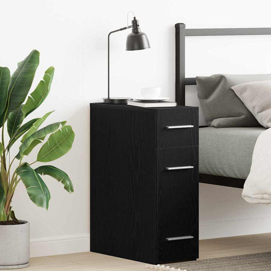 Apothekerskast Zwart eiken 20 x 45.5 x 60 cm Bewerkt hout is nu te koop bij PeponiXL, paradijselijk wonen!