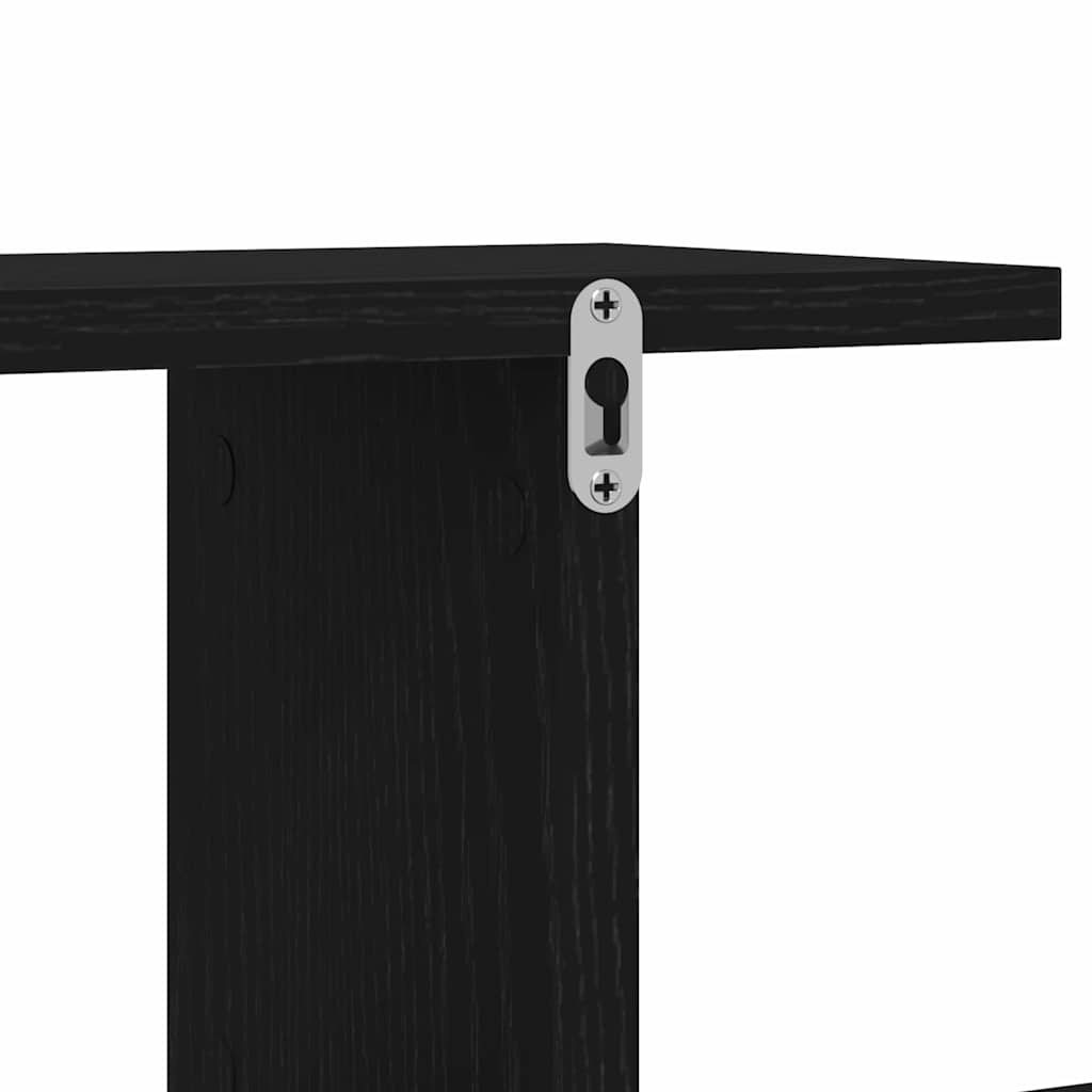 Wandgemonteerde TV Plank met plank Zwart Eiken 125 x 18 x 23 cm is nu te koop bij PeponiXL, paradijselijk wonen!