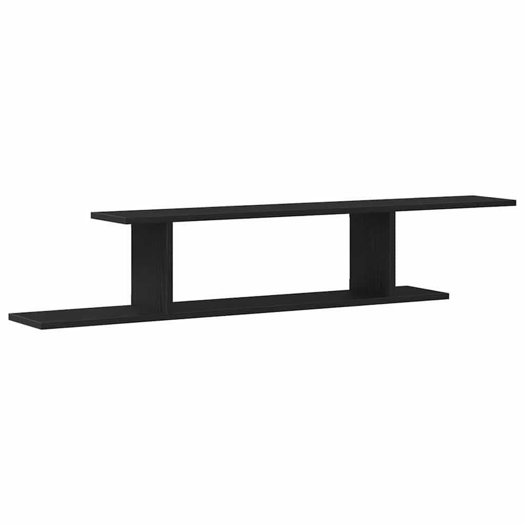 Wandgemonteerde TV Plank met plank Zwart Eiken 125 x 18 x 23 cm is nu te koop bij PeponiXL, paradijselijk wonen!