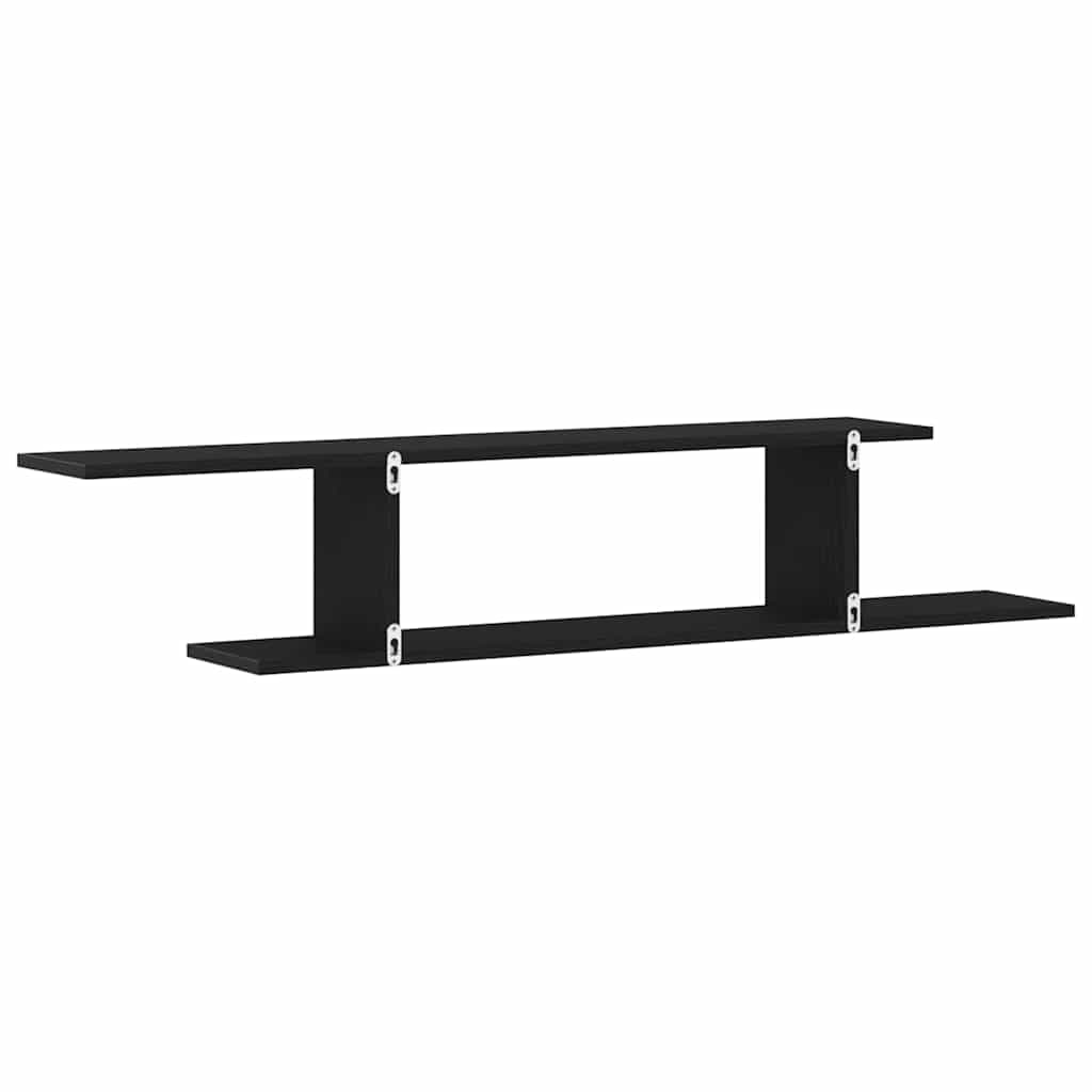 Wandgemonteerde TV Plank met plank Zwart Eiken 125 x 18 x 23 cm is nu te koop bij PeponiXL, paradijselijk wonen!